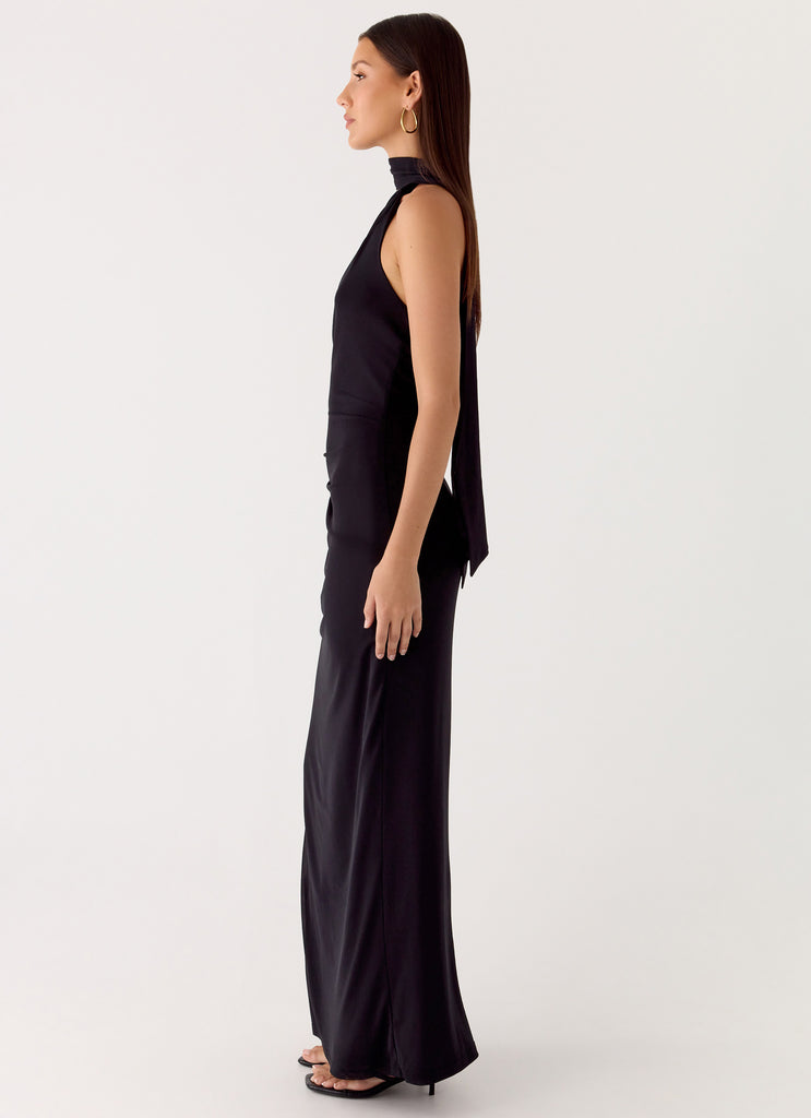 Peppermayo Peppermayo Exclusive - Velvet Vacation Scarf Maxi Dress - Black
