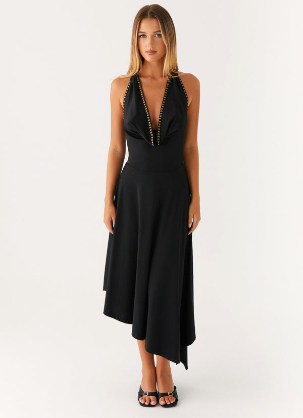 peppermayo Peppermayo Exclusive - Vena Beaded Midi Dress - Black