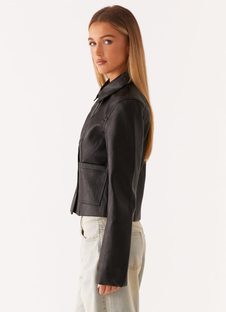 Peppermayo Peppermayo Exclusive - Verona Faux Leather Jacket - Black