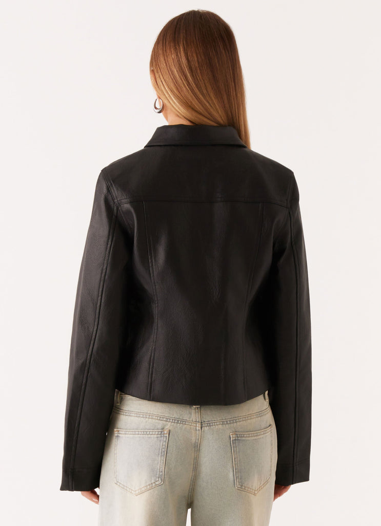 Peppermayo Peppermayo Exclusive - Verona Faux Leather Jacket - Black