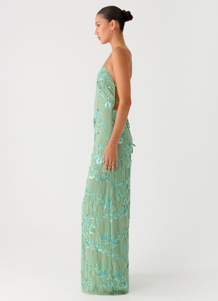 Peppermayo Peppermayo Exclusive - Vietta Sequin Cami Maxi Dress - Mint