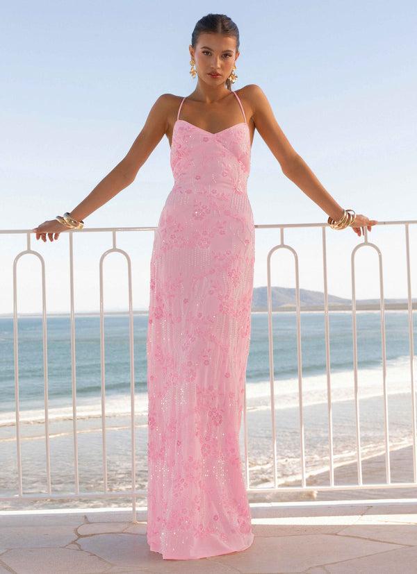 peppermayo Peppermayo Exclusive - Vietta Sequin Cami Maxi Dress - Pink