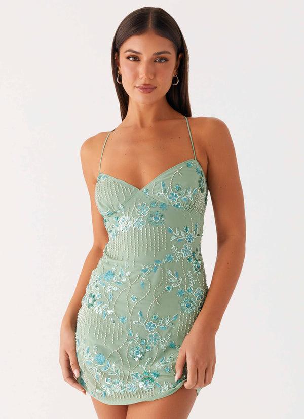 peppermayo Peppermayo Exclusive - Vietta Sequin Cami Mini Dress - Mint