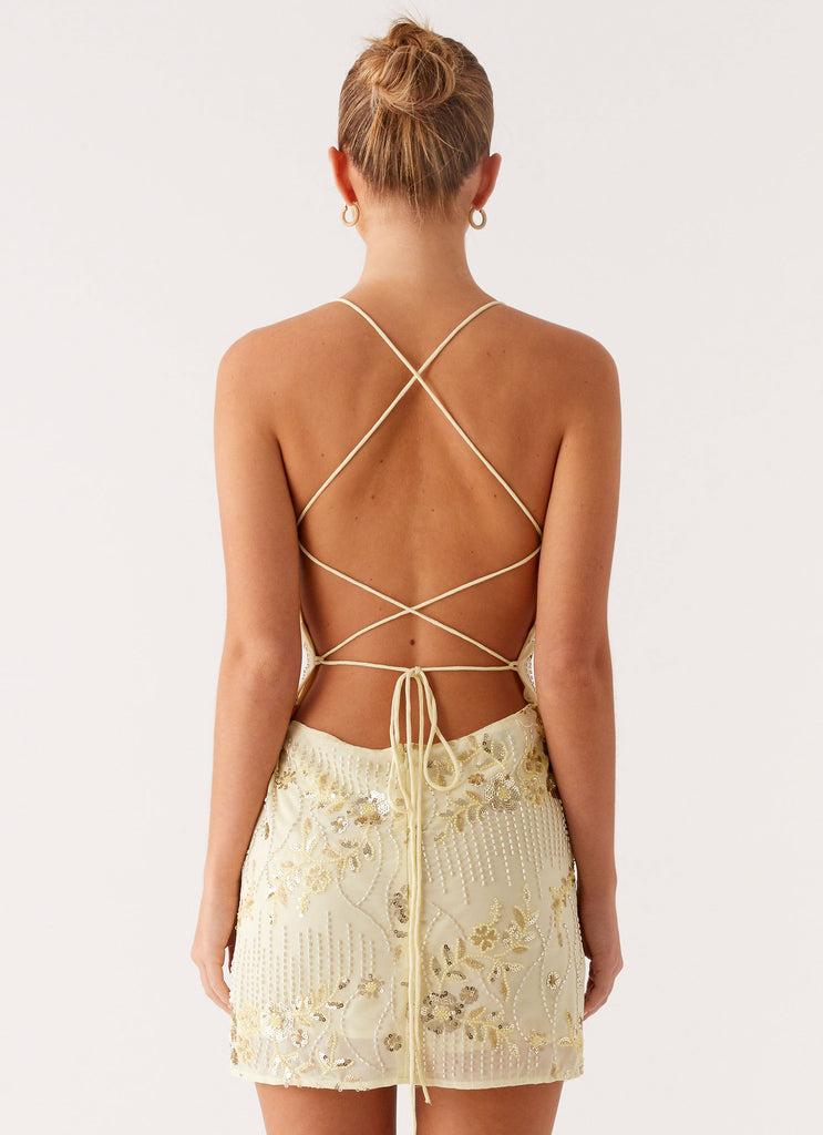 Peppermayo Peppermayo Exclusive - Vietta Sequin Cami Mini Dress - Yellow