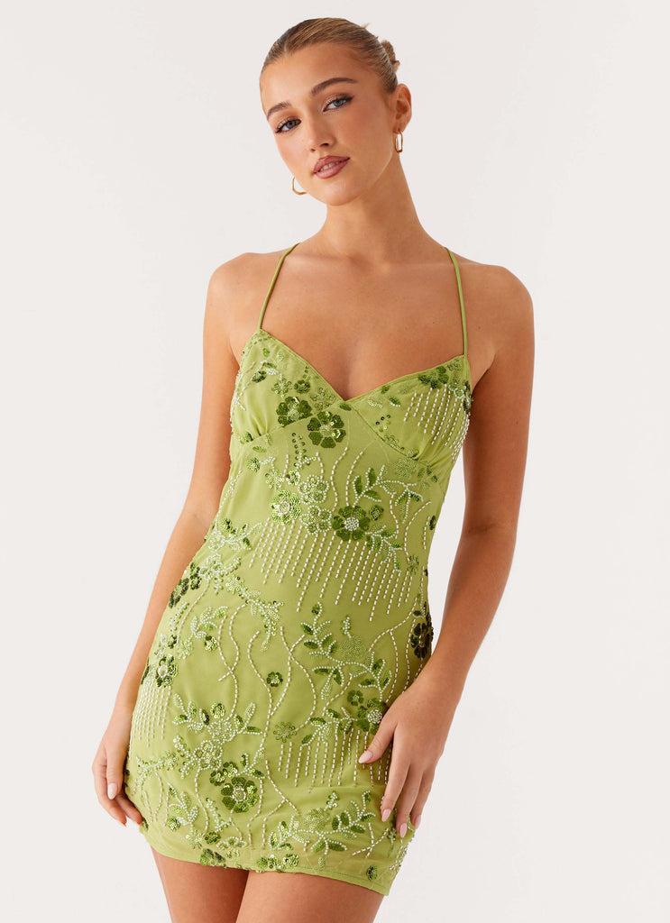 Peppermayo Peppermayo Exclusive - Vietta Sequin Cami Mini Dress - Lime