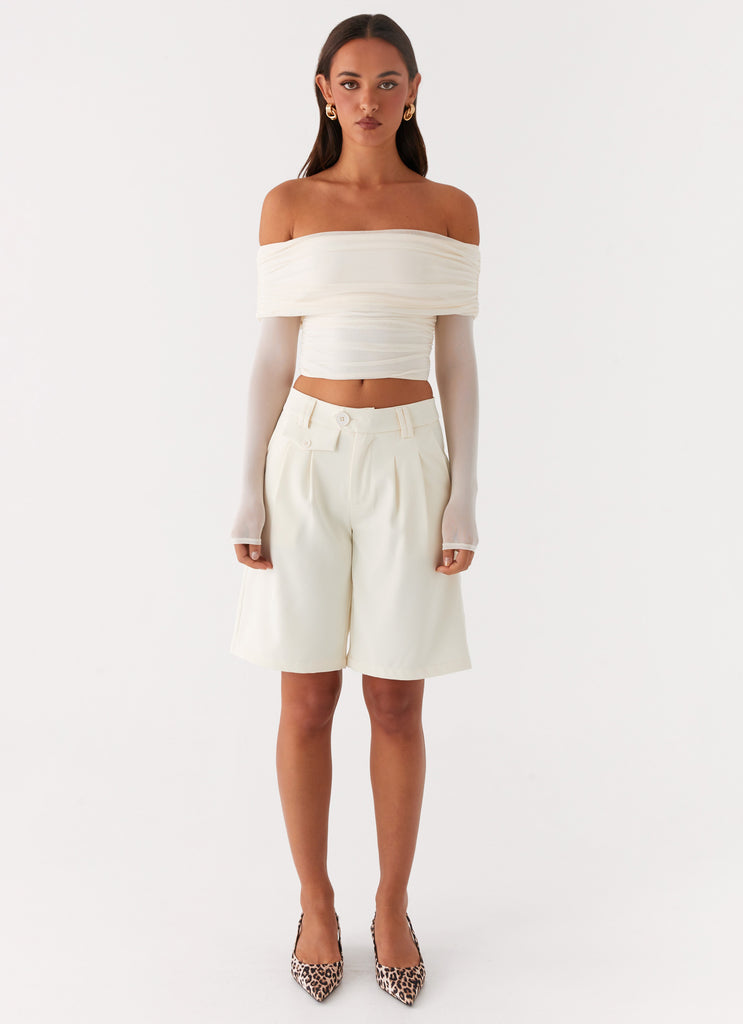 Peppermayo Peppermayo Exclusive - Vivianne Off Shoulder Top - Ivory