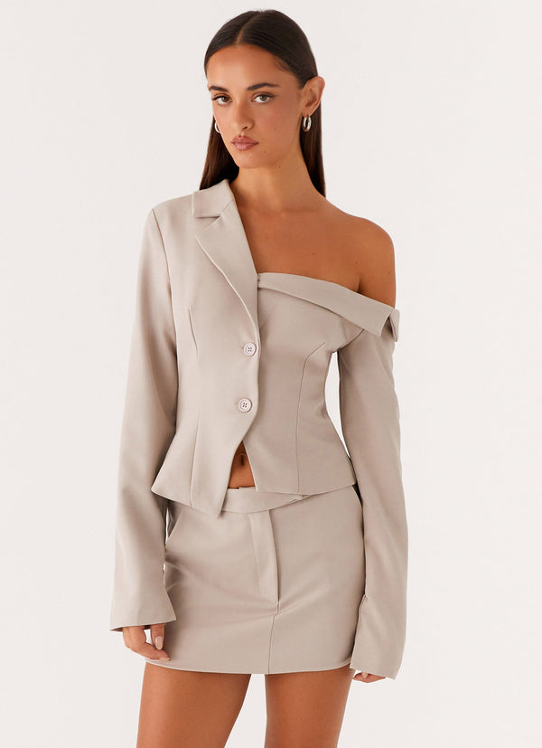 peppermayo Peppermayo Exclusive - Vogue Low Rise Mini Skirt - Pebble