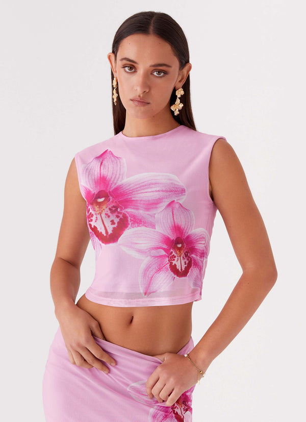 peppermayo Peppermayo Exclusive - Waiting for Dawn Mesh Top - Pink Magnolia