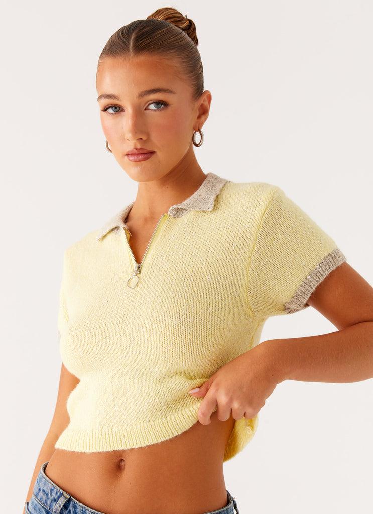 Peppermayo Peppermayo Exclusive - Walsh Knit Polo Top - Yellow