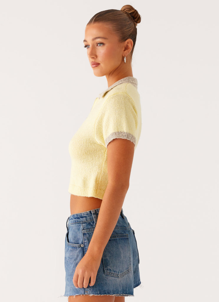 Peppermayo Peppermayo Exclusive - Walsh Knit Polo Top - Yellow