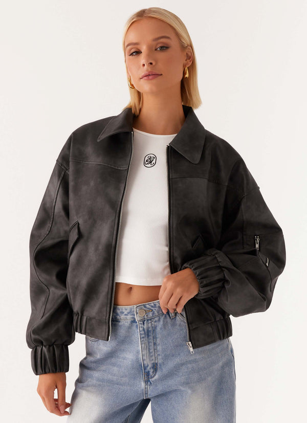 peppermayo Peppermayo Exclusive - Washington Bomber Jacket - Black