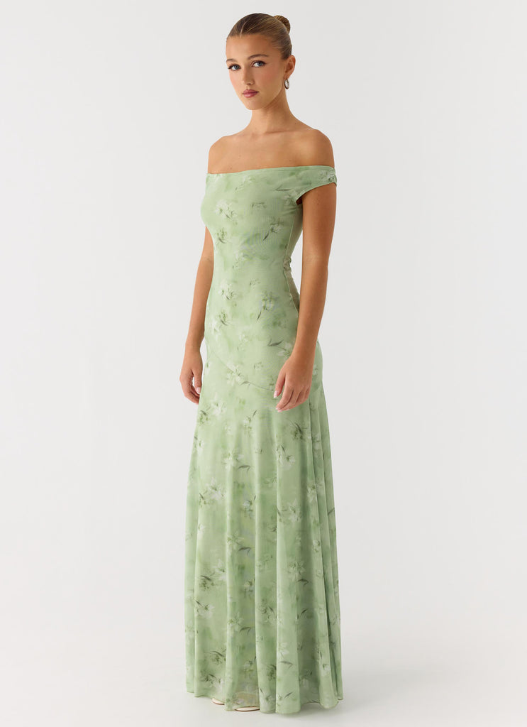 Peppermayo Peppermayo Exclusive - Wasting Time Maxi Dress - Blurred Lime