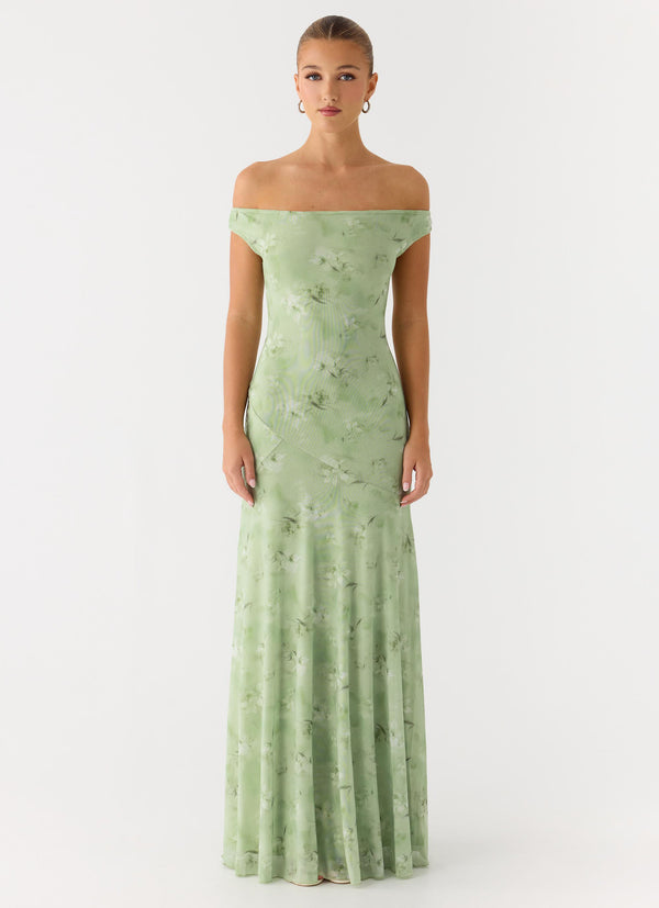peppermayo Peppermayo Exclusive - Wasting Time Maxi Dress - Blurred Lime