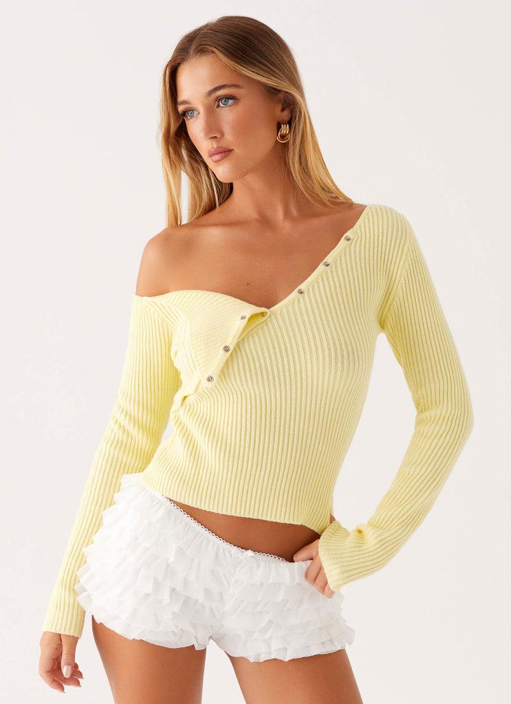 Peppermayo Peppermayo Exclusive - Waverly Knit Top - Pastel Yellow