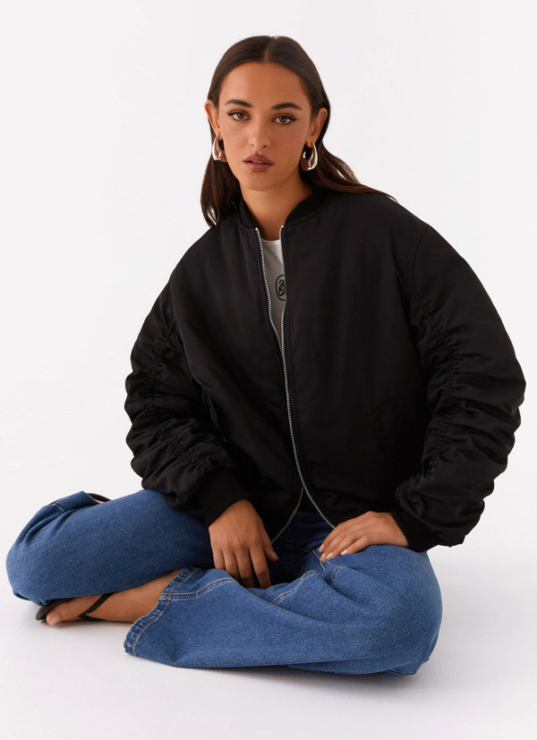 peppermayo Peppermayo Exclusive - Webster Bomber Jacket - Black