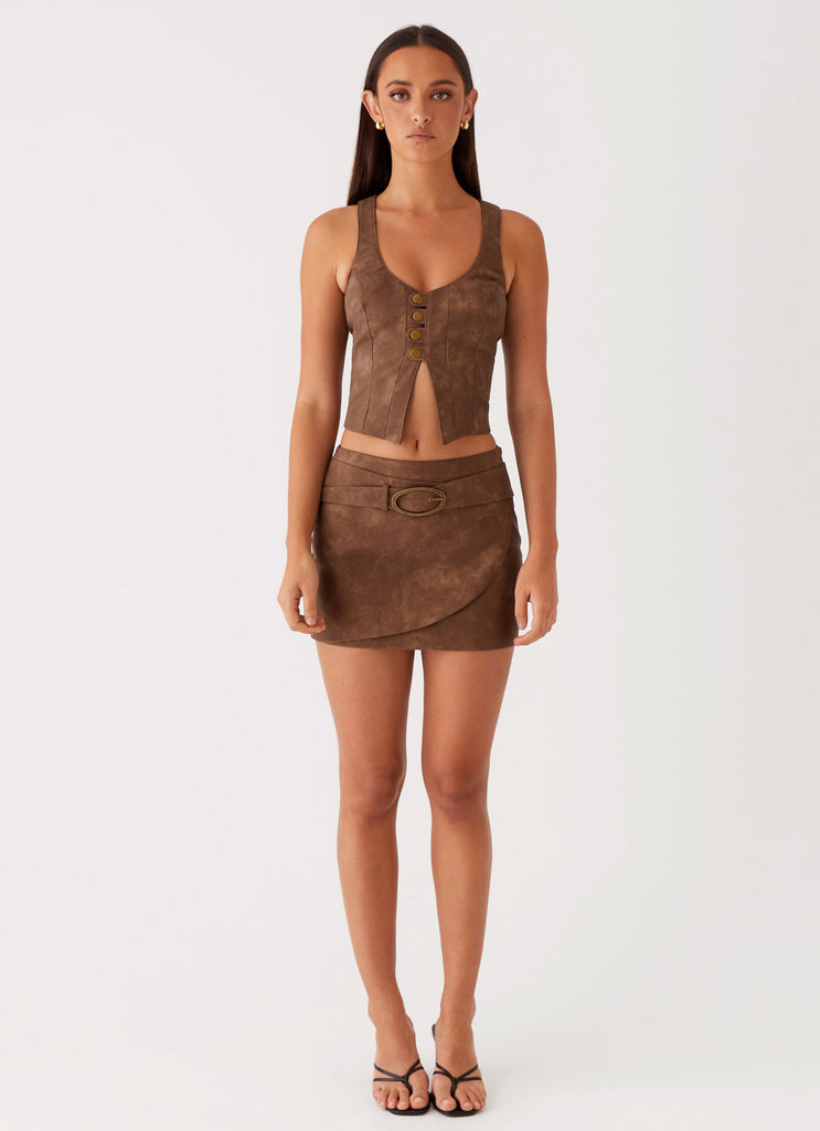 Peppermayo Peppermayo Exclusive - West District PU Top - Brown