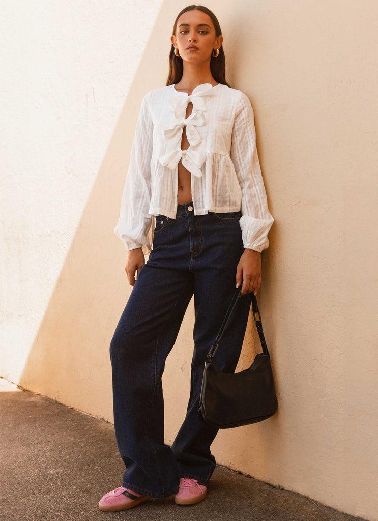 Peppermayo Peppermayo Exclusive - Western Wind Long Sleeve Top - White