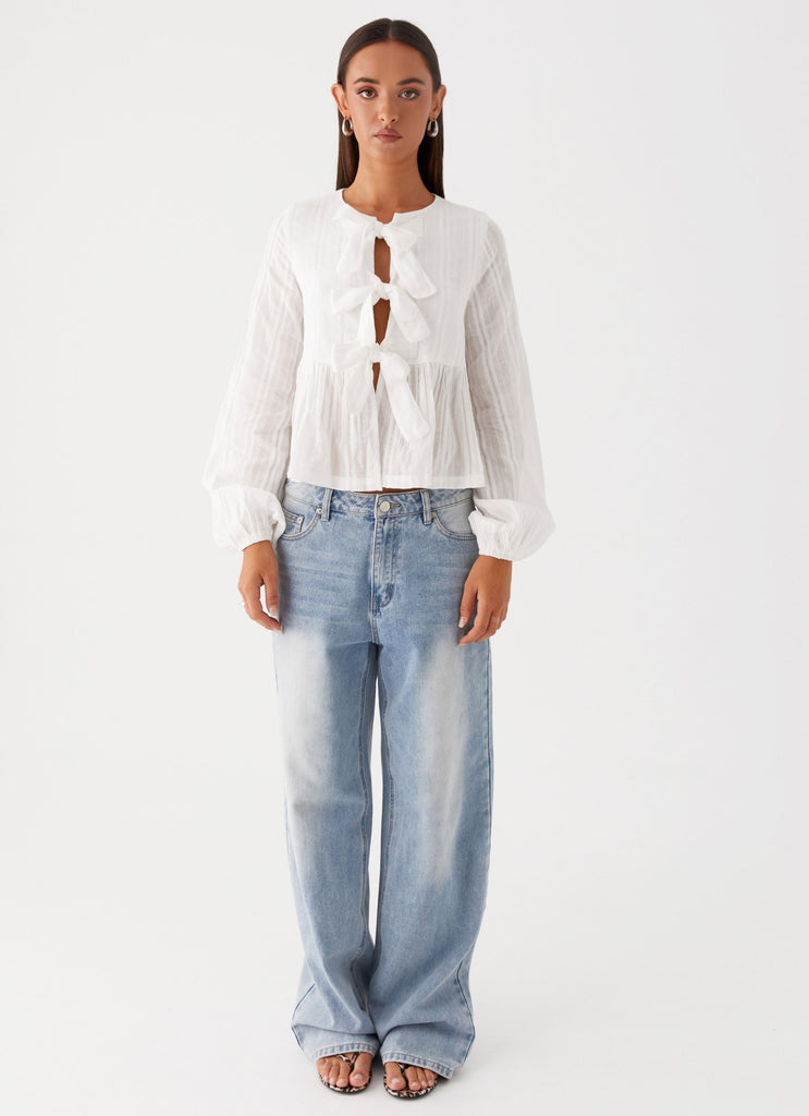 Peppermayo Peppermayo Exclusive - Western Wind Long Sleeve Top - White