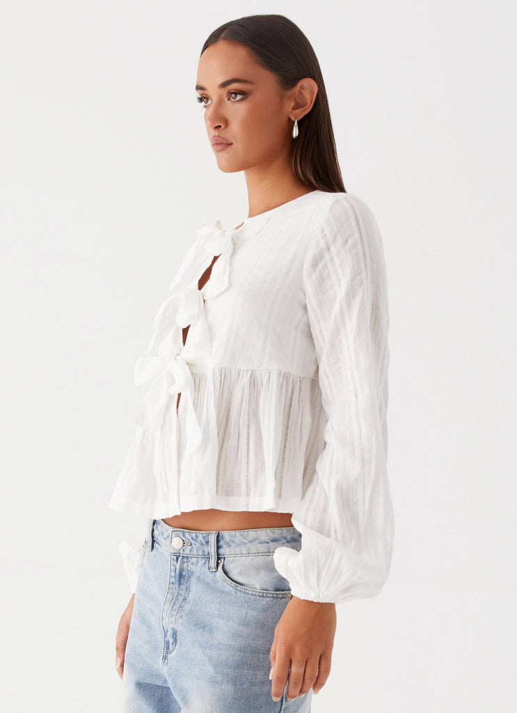 Peppermayo Peppermayo Exclusive - Western Wind Long Sleeve Top - White