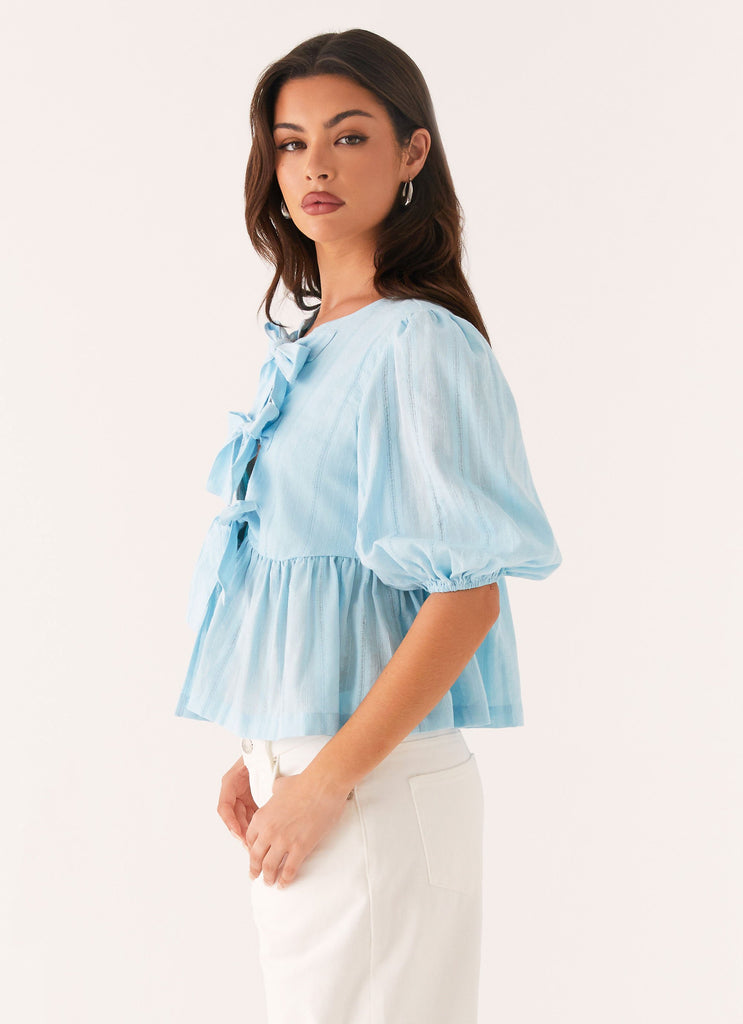 Peppermayo Peppermayo Exclusive - Western Wind Tie Top - Blue
