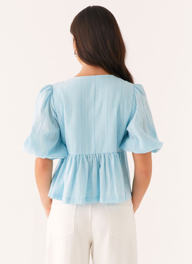 Peppermayo Peppermayo Exclusive - Western Wind Tie Top - Blue
