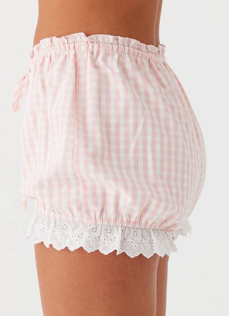 Peppermayo Peppermayo Exclusive - Weston Lace Trim Shorts - Pink Gingham