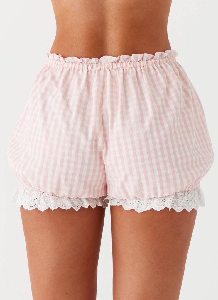 Peppermayo Peppermayo Exclusive - Weston Lace Trim Shorts - Pink Gingham