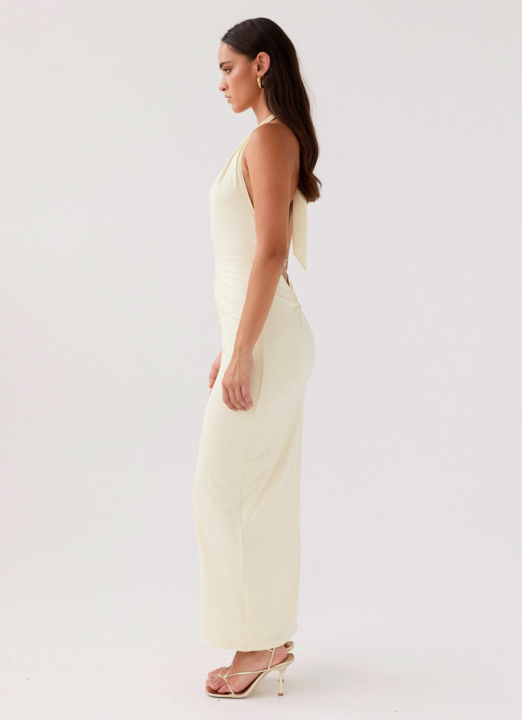 Peppermayo Peppermayo Exclusive - Whisked Away Halterneck Maxi Dress - Canary
