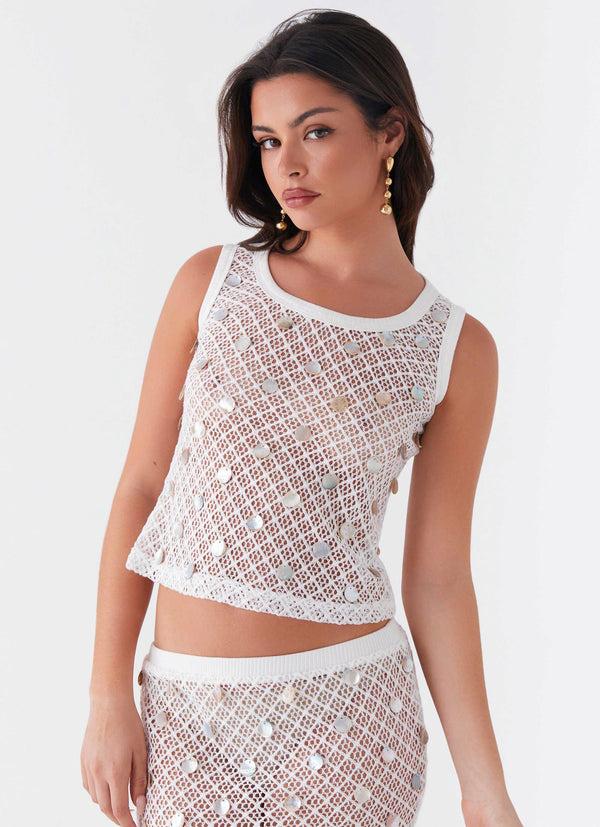 peppermayo Peppermayo Exclusive - Whitehaven Shell Tank Top - White