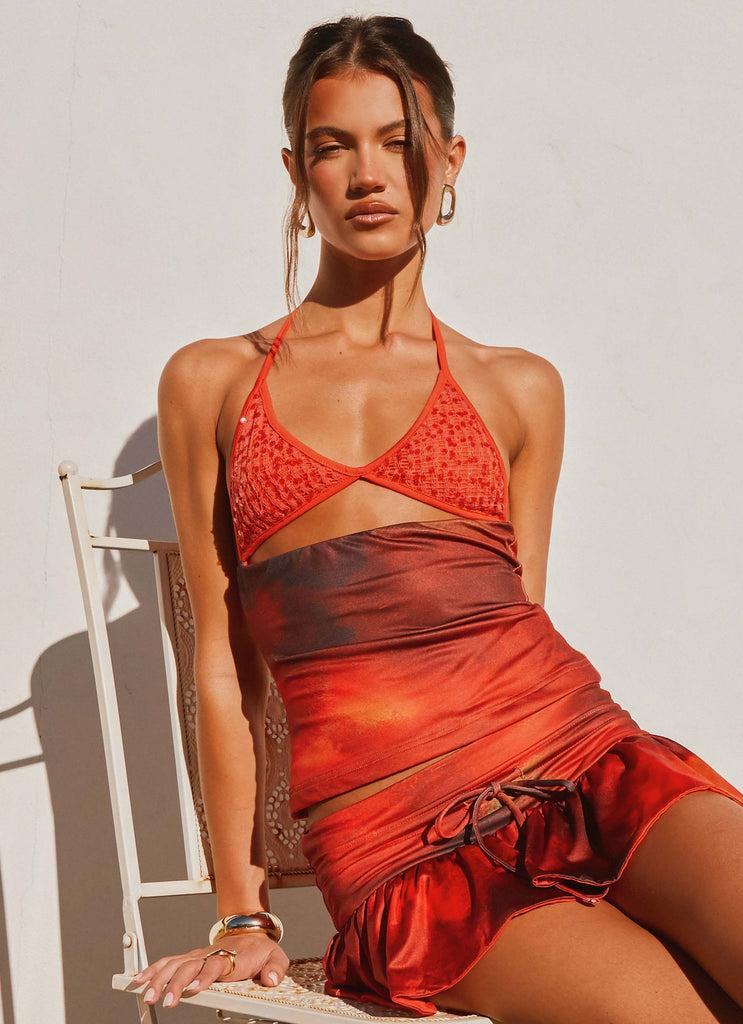Peppermayo Peppermayo Exclusive - Wild Flame Sequin Top - Scarlet Blur