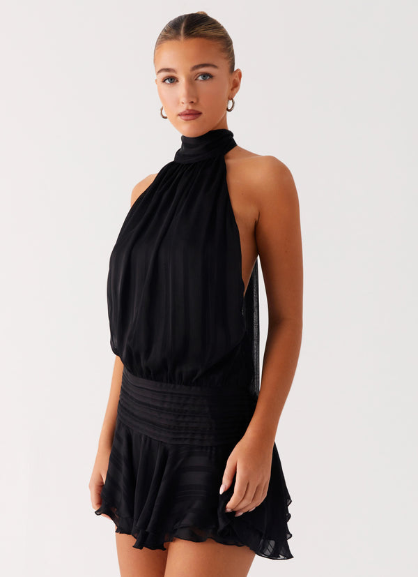 peppermayo Peppermayo Exclusive - Willow Chiffon Mini Dress - Black