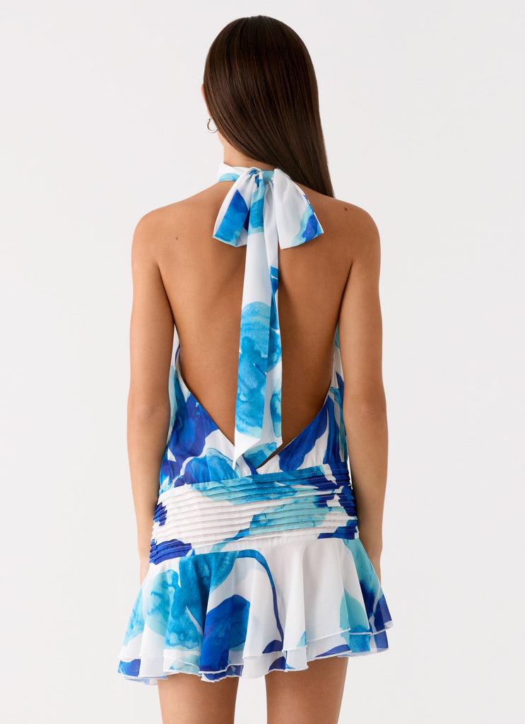 Peppermayo Peppermayo Exclusive - Willow Chiffon Mini Dress - Cerulean Bloom