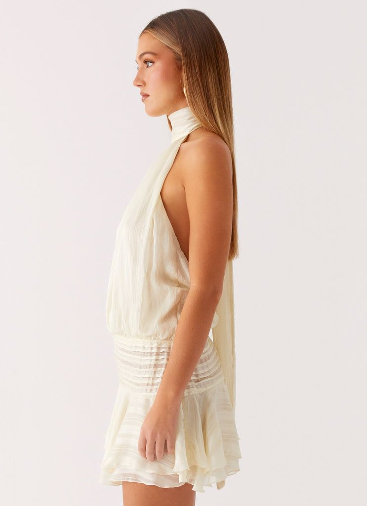 Peppermayo Peppermayo Exclusive - Willow Chiffon Mini Dress - Ivory
