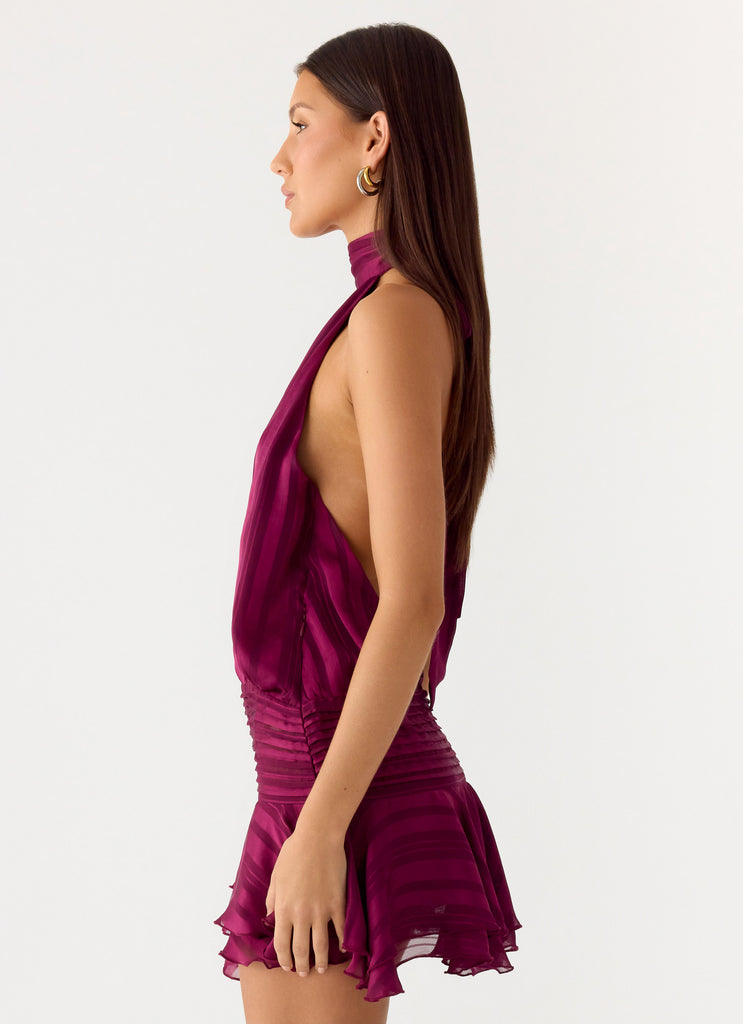 Peppermayo Peppermayo Exclusive - Willow Chiffon Mini Dress - Plum