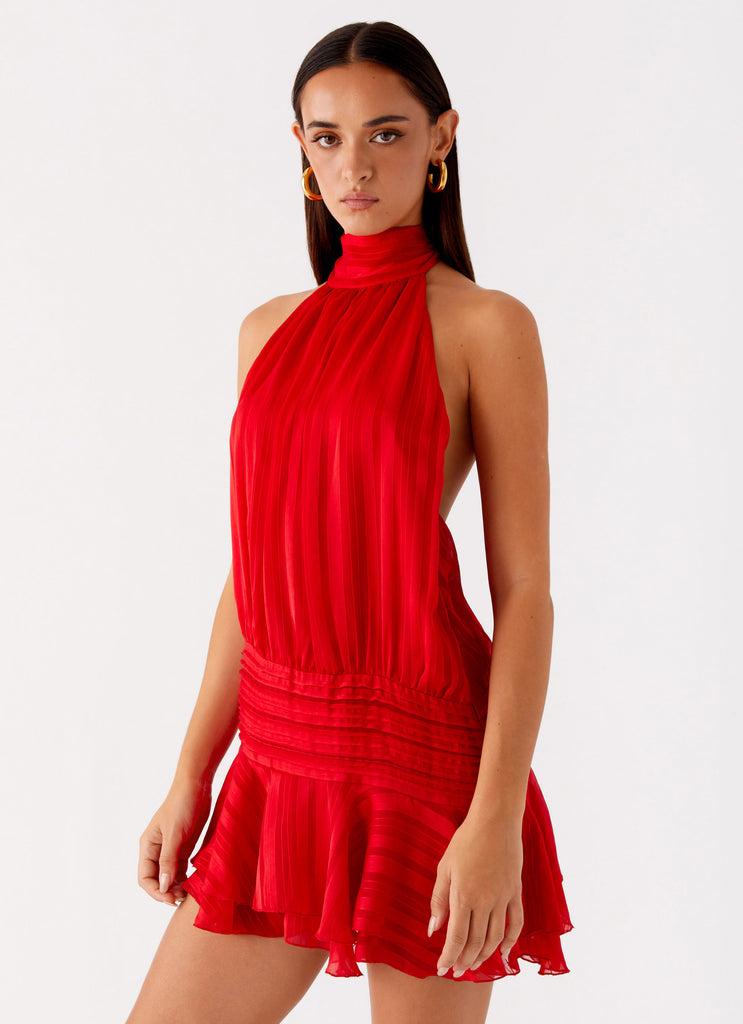 Peppermayo Peppermayo Exclusive - Willow Chiffon Mini Dress - Red