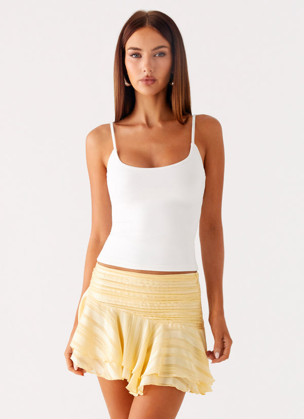 peppermayo Peppermayo Exclusive - Willow Chiffon Mini Skirt - Yellow
