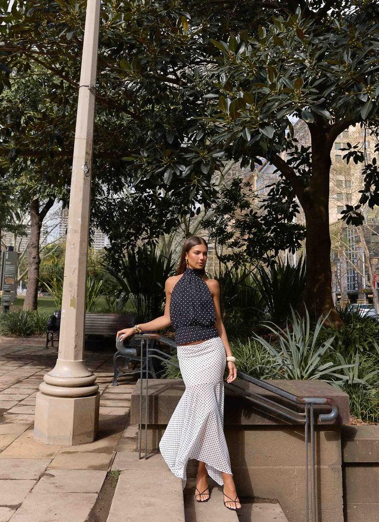 Peppermayo Peppermayo Exclusive - Willow Chiffon Top - Black Polkadot