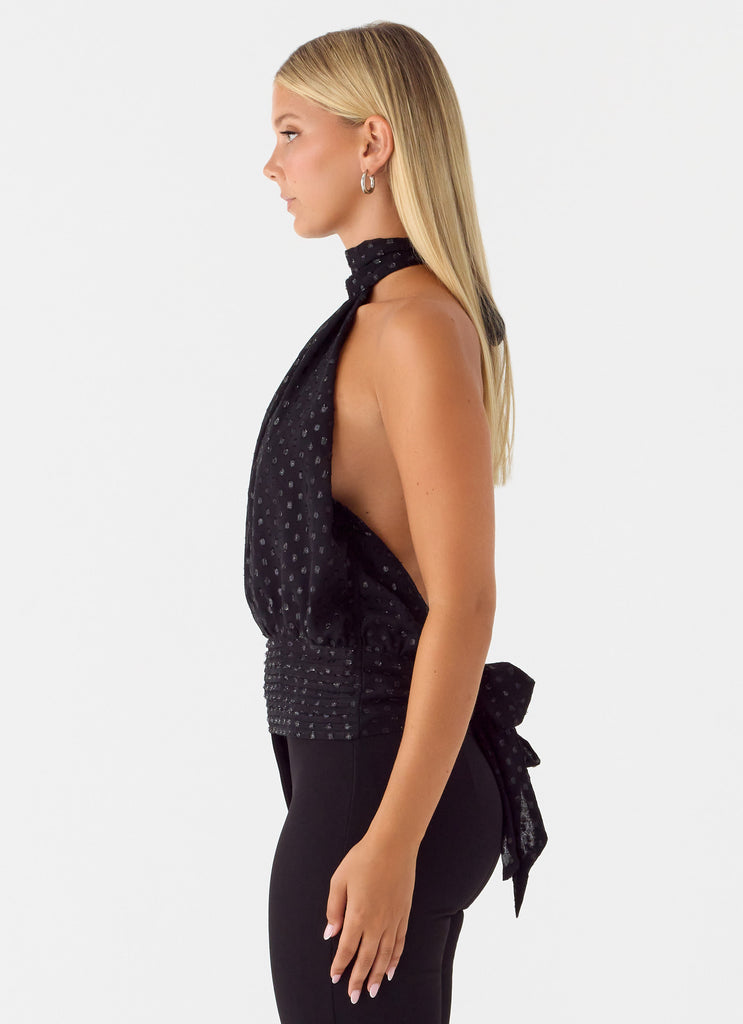 Peppermayo Peppermayo Exclusive - Willow Chiffon Top - Black Spot