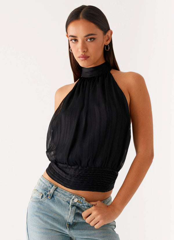 peppermayo Peppermayo Exclusive - Willow Chiffon Top - Black