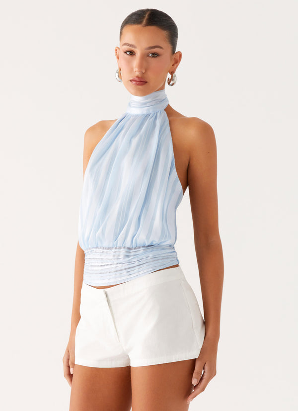 peppermayo Peppermayo Exclusive - Willow Chiffon Top - Blue