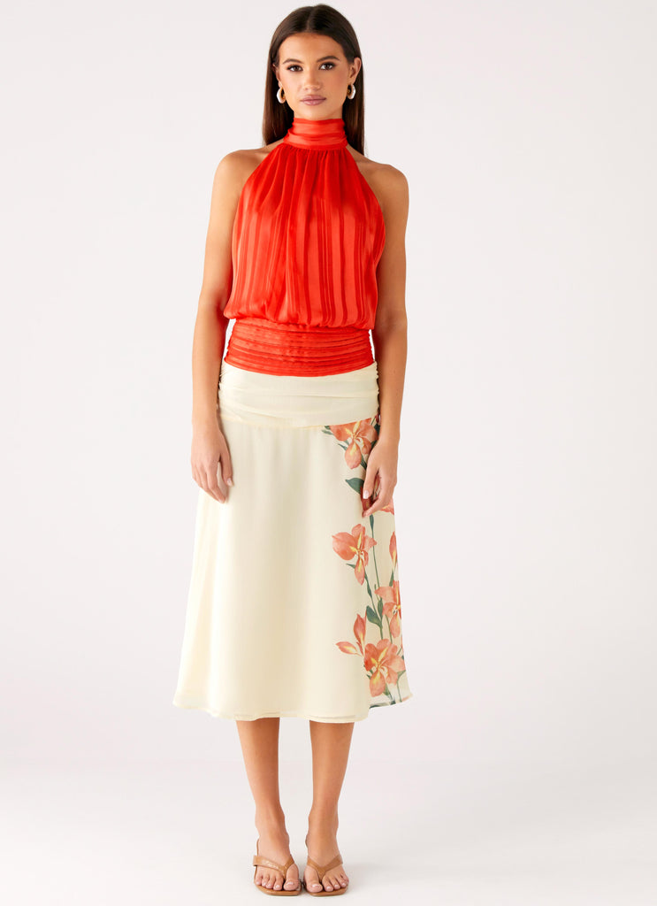 Peppermayo Peppermayo Exclusive - Willow Chiffon Top - Coral