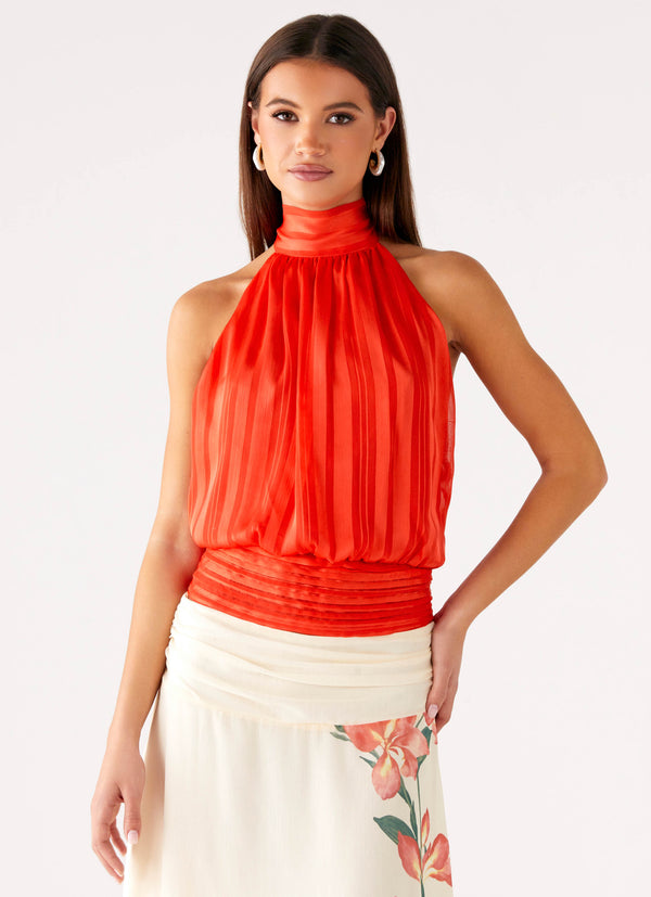 peppermayo Peppermayo Exclusive - Willow Chiffon Top - Coral