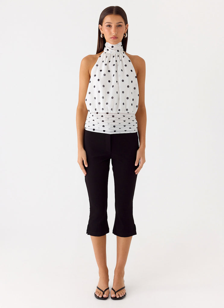 Peppermayo Peppermayo Exclusive - Willow Chiffon Top - White Polkadot