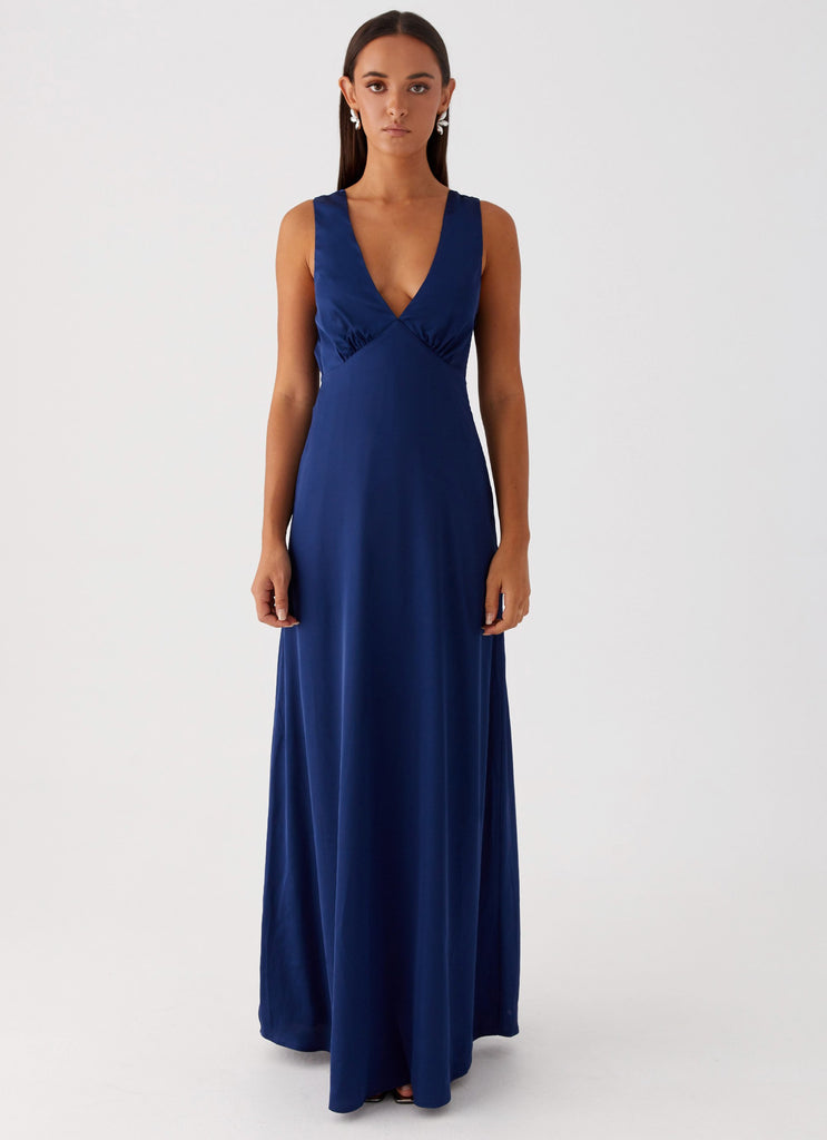 Peppermayo Peppermayo Exclusive - Winnie Cowl Back Maxi Dress - Navy