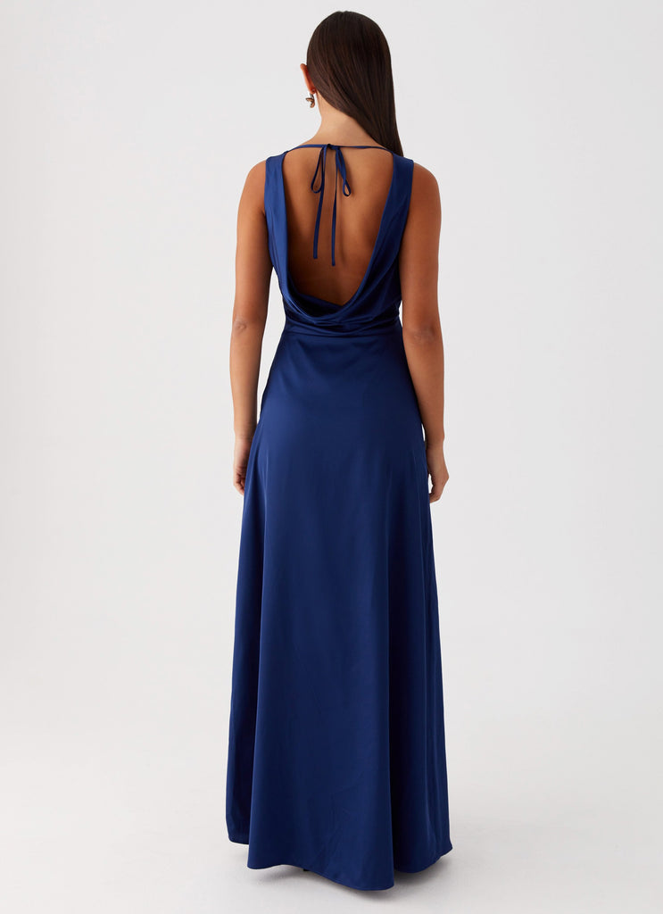 Peppermayo Peppermayo Exclusive - Winnie Cowl Back Maxi Dress - Navy