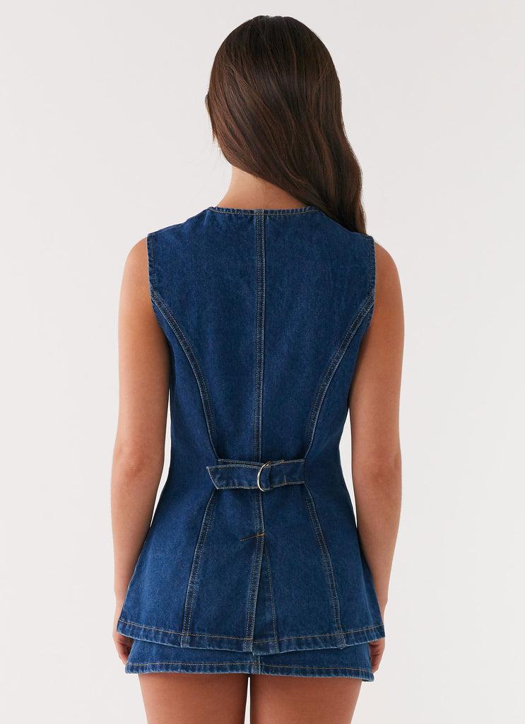 Peppermayo Peppermayo Exclusive - Wish You Luck Denim Top - Dark Blue