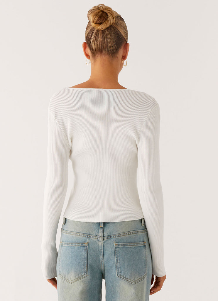 Peppermayo Peppermayo Exclusive - Wonderwall Lace Up Long Sleeve Top - White