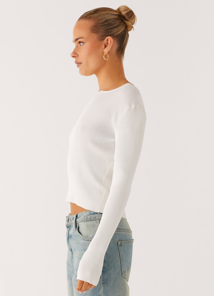 Peppermayo Peppermayo Exclusive - Wonderwall Lace Up Long Sleeve Top - White