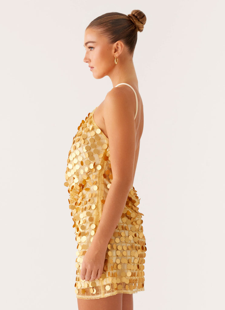 Peppermayo Peppermayo Exclusive - Xander Sequin Mini Dress - Gold