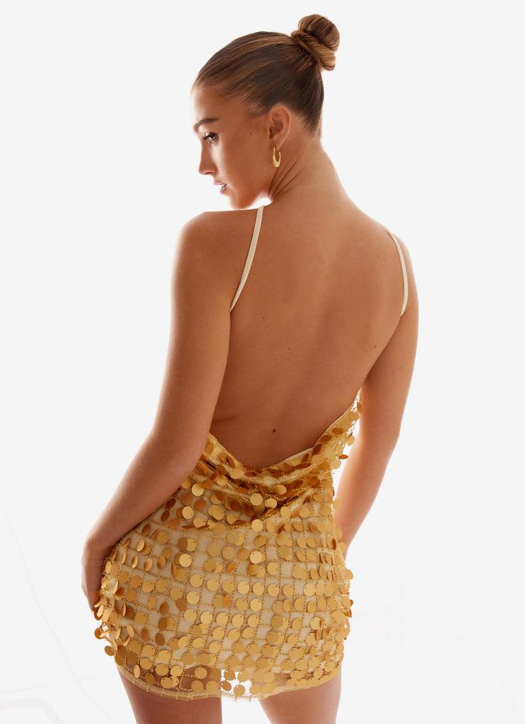 Peppermayo Peppermayo Exclusive - Xander Sequin Mini Dress - Gold